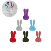 6 τμχ Μαρκαδόροι ποτού Rabbit Silicone Wine Charms Γυάλινο μαρκαδόρος Drink Cup Label for Bar Party Stem ποτήρια Διακόσμηση εκδηλώσεων γευσιγνωσίας