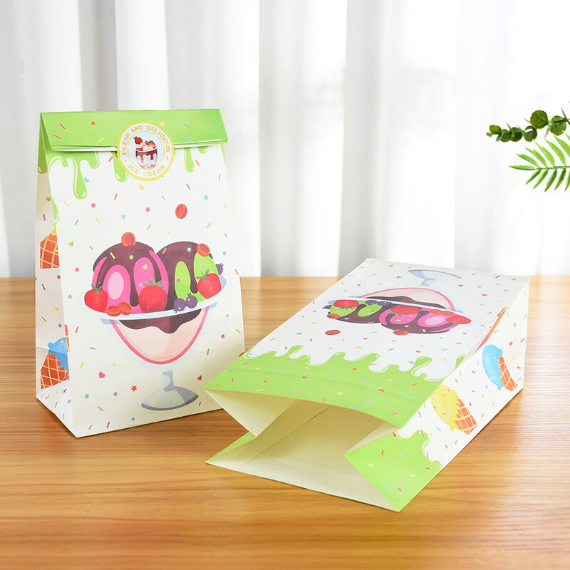 14 bucăți pungă cadou cu tema înghețată de vară, pungi de ambalare pentru bomboane cu autocolant, decorațiuni pentru baby shower, pentru nuntă, pentru ziua de naștere.