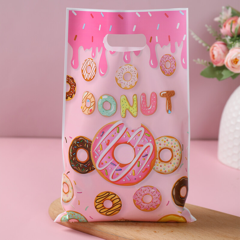 10/25/50 ks Donut kabelka darčekové cukríky baliace tašky šišky téma narodeninová párty dekorácia pre deti bábätko cukrová tyčinka párty potreby