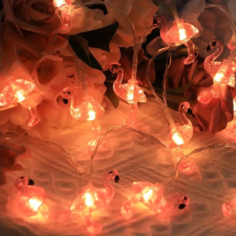 1 kom 10/20 LED lampica Flamingo String Lights 59.06 inča/118.11 inča LED Fairy Light radi na baterije za ljetnu dekoraciju rođendana