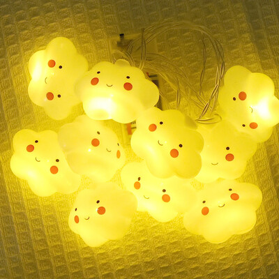 1,5 m LED svetelný reťazec, roztomilá usmiata tvár, obláčik, girlanda, svetlo, svadobná párty, obývačka, vianočné stromčeky, vence, dekorácia, lampa, reťazec