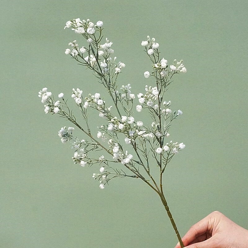 Krásna veľká vetvička Babysbreath, umelá rastlina, biela, umelé kvety, bytová dekorácia, umelá kvetinová dekorácia, svadobný veniec