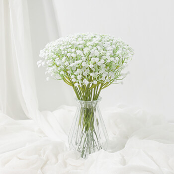 5/10 τμχ White Babys Breath Flowers Τεχνητά Λευκά Ψεύτικα Λουλούδια Gypsophila DIY Μπουκέτα λουλουδιών Σύνθεση Διακόσμηση σπιτιού γάμου