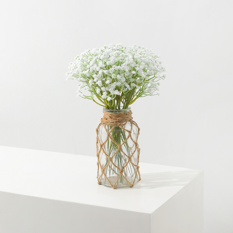 5/10 бр. Бели бебешки дъхови цветя Изкуствени бели фалшиви цветя Гипсофила Направи си сам флорални букети Аранжировка Сватбен домашен декор