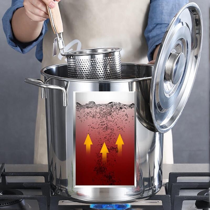 Roostevabast terasest supiämber Suure mahutavusega paksendatud potipott kaanega Majapidamiskastmepott Auruti köögitarvikud