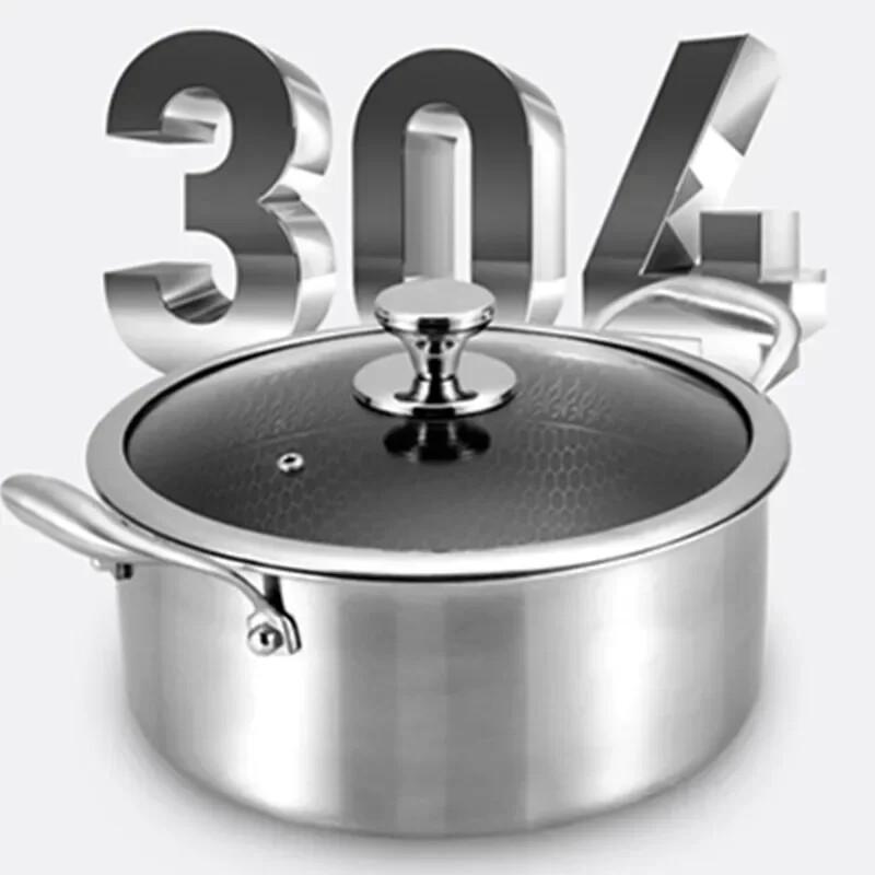 Otthoni konyha 304 rozsdamentes acél edények serpenyő méhsejt faragott tapadásmentes toxinmentes energiaszigetelő edények