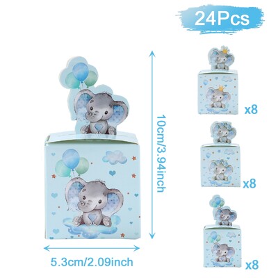 Rožinė mėlyna dramblys saldainių dėžutė su gimtadieniu. Papuošalai Vaikams teikiama saldainių sausainių maišelis Lytis Atskleidžia kūdikių dušo reikmenys