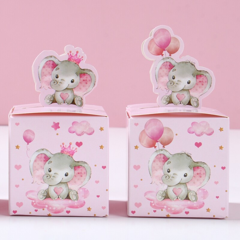 Rožinė mėlyna dramblys saldainių dėžutė su gimtadieniu. Papuošalai Vaikams teikiama saldainių sausainių maišelis Lytis Atskleidžia kūdikių dušo reikmenys