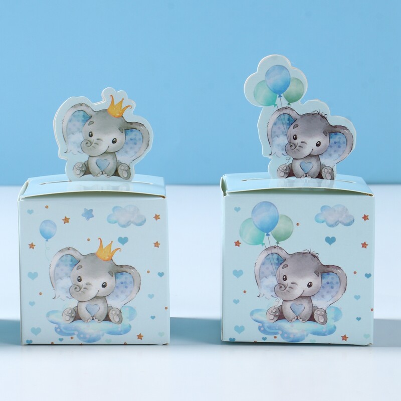 Rožinė mėlyna dramblys saldainių dėžutė su gimtadieniu. Papuošalai Vaikams teikiama saldainių sausainių maišelis Lytis Atskleidžia kūdikių dušo reikmenys