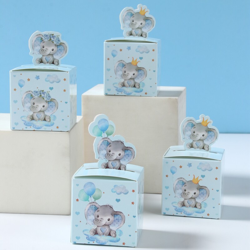 Rožinė mėlyna dramblys saldainių dėžutė su gimtadieniu. Papuošalai Vaikams teikiama saldainių sausainių maišelis Lytis Atskleidžia kūdikių dušo reikmenys