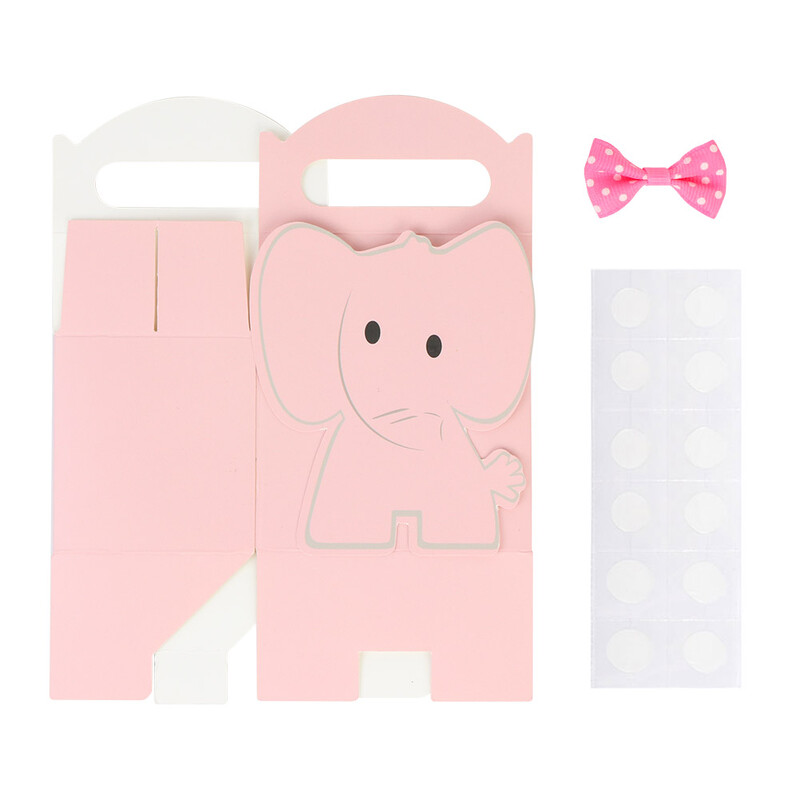10 DB/SZETT, cukorkadoboz elefánt rózsaszín, környezetbarát papír, születésnapi bulira, esküvőre, Halloween ajándék