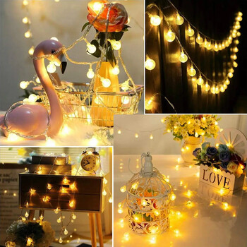 12M USB/Battery Power LED Ball Garland Fairy String Lights Χριστουγεννιάτικη γιορτινή διακόσμηση γάμου