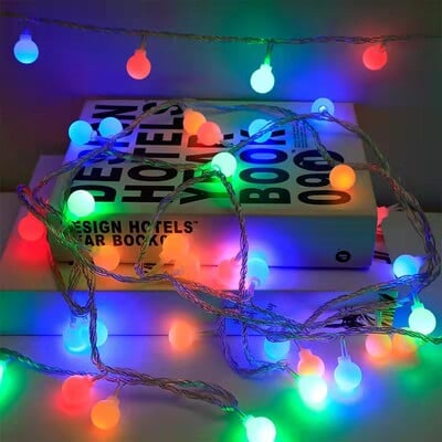 Ghirlanda cu bile cu LED de 12M USB/baterie Ghirlanda de zâne șir de lumini Zi de naștere Acasă Crăciun Sărbători Decorare petrecere de nuntă