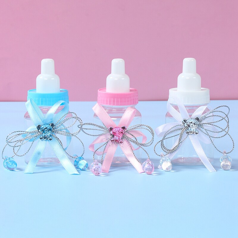 Rožinis mėlynas maitinimo buteliukas Dramblio formos skaidraus plastiko saldainių dėžutės Papuošalų Užkandžių Maži Dovanų Indeliai Lytis Atskleidžia kūdikio dušas