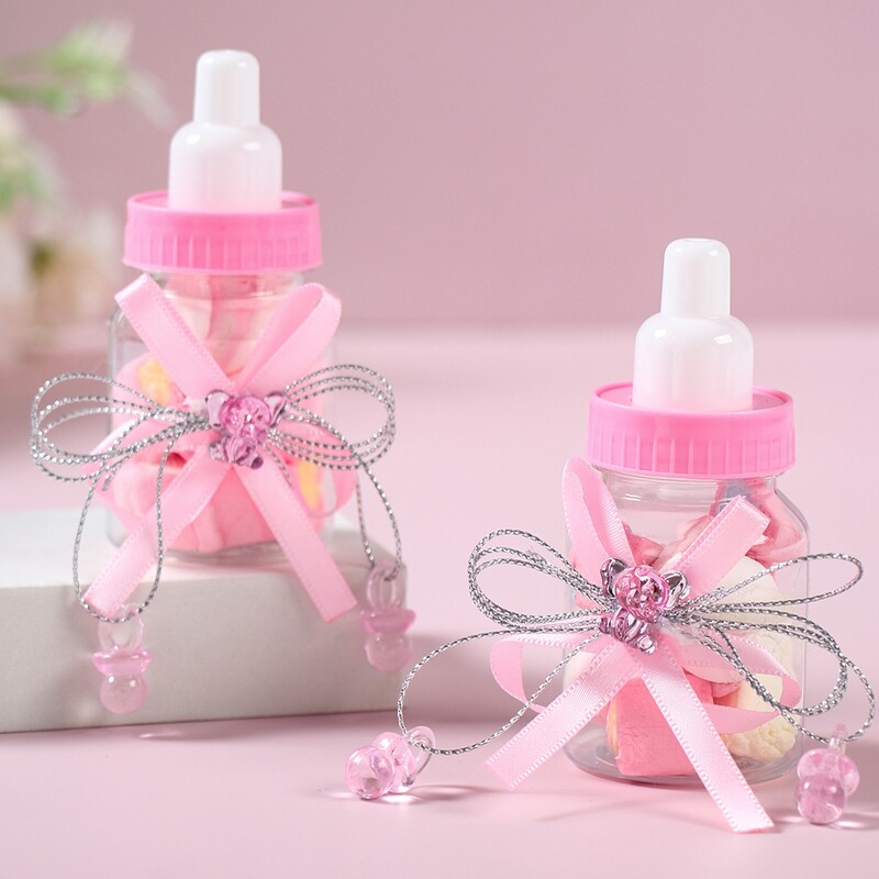 Rožinis mėlynas maitinimo buteliukas Dramblio formos skaidraus plastiko saldainių dėžutės Papuošalų Užkandžių Maži Dovanų Indeliai Lytis Atskleidžia kūdikio dušas