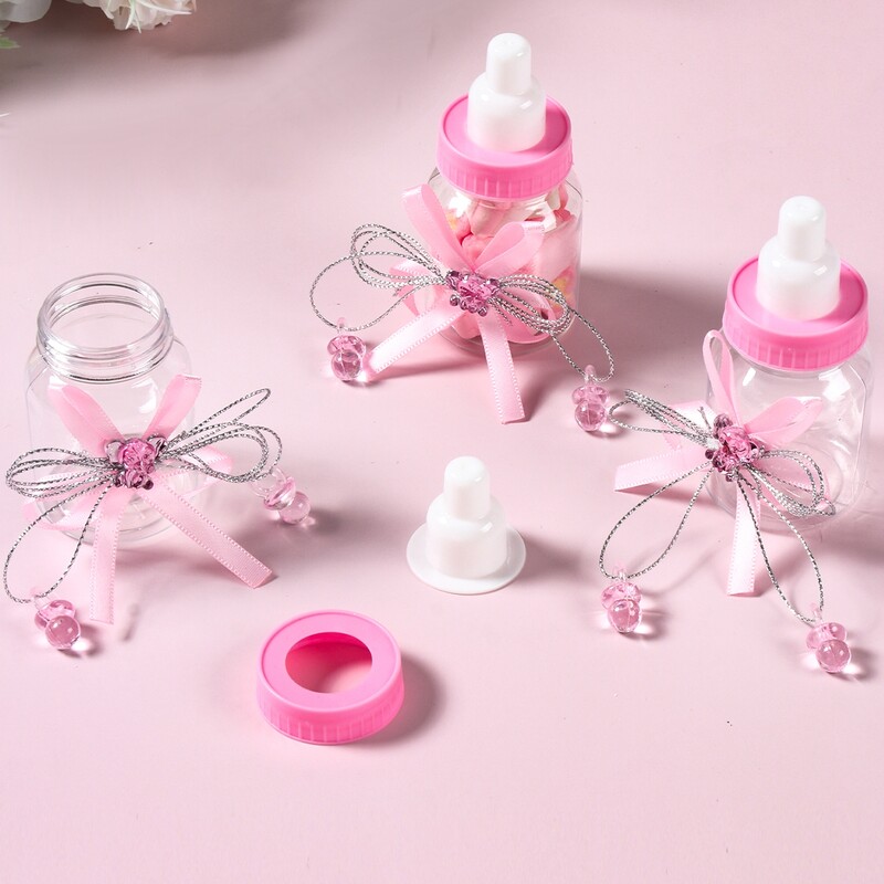 Rožinis mėlynas maitinimo buteliukas Dramblio formos skaidraus plastiko saldainių dėžutės Papuošalų Užkandžių Maži Dovanų Indeliai Lytis Atskleidžia kūdikio dušas
