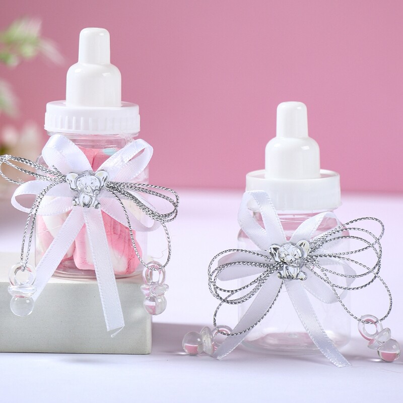 Rožinis mėlynas maitinimo buteliukas Dramblio formos skaidraus plastiko saldainių dėžutės Papuošalų Užkandžių Maži Dovanų Indeliai Lytis Atskleidžia kūdikio dušas