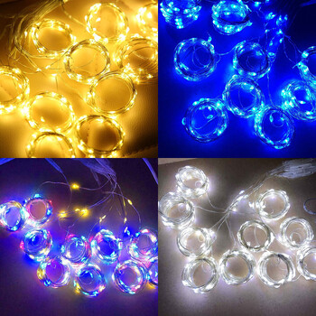 USB LED завеса String Light Коледен декор на прозореца Wire Fairy Light 8 режима Дистанционно управление за сватбено празнично парти осветление