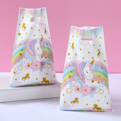 Rainbow Unicorn Handy Gift Bag Unicornio Διακοσμήσεις για πάρτι γενεθλίων Παιδικές μπομπονιέρες Δώρο καραμέλες Τσάντες μπισκότων για κορίτσια Προμήθειες ντους για μωρά