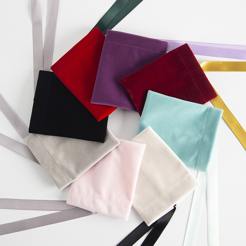 10 бр. Насипни 10x12 см бижута Опаковъчна панделка Кадифени чанти Подарък Дисплей Опаковка Съхранение Сватба Пътуване Бонбони Връзка за прах Торбички