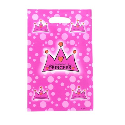 10 bucăți/lot Baby Shower Party Favoruri pentru copii Prințul Prințesă Albastru Roz Coroana Tema Saci de pradă din plastic pentru aniversare Decorare Cadouri Genți