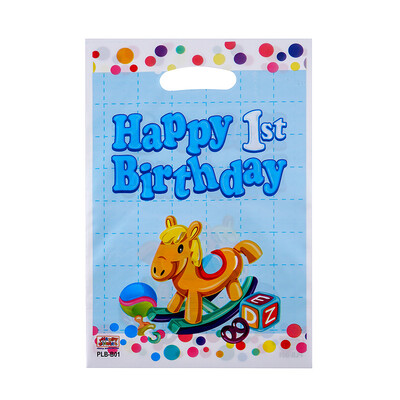 10 bucăți/lot Baby Shower Party Favoruri pentru copii Prințul Prințesă Albastru Roz Coroana Tema Saci de pradă din plastic pentru aniversare Decorare Cadouri Genți