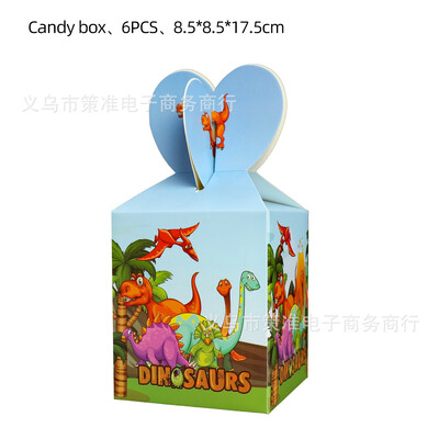 Cutie cu bomboane cadou cu tema de dinozaur pentru copii, petrecere de aniversare, consumabile pentru decorare, carton, cutii surpriza, favoruri pentru baieti, 6 buc.