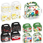 12 bucăți/lot cutie de bomboane de albină minunată, floare, cutie cadou de miere, buburuză/Beatles, cutie portabilă de biscuiți pentru copii, consumabile pentru petrecerea de ziua de naștere
