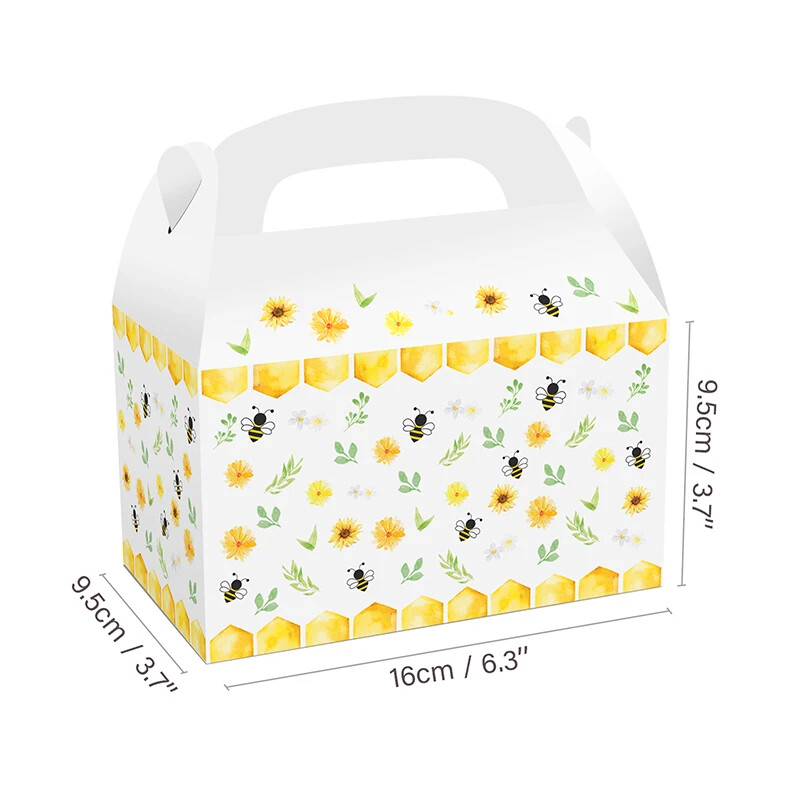 12 бр./лот Прекрасна пчелна кутия за бонбони цвете Кутия за подарък мед Калинка/Бийтълс Преносима кутия за бисквити за деца Консумативи за рожден ден