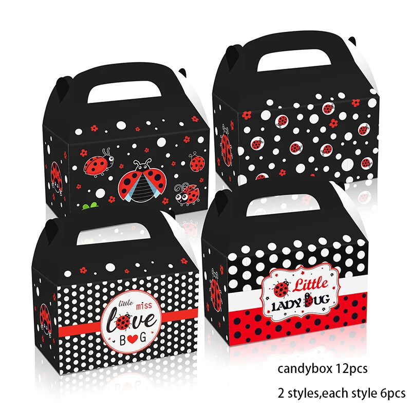 12 бр./лот Прекрасна пчелна кутия за бонбони цвете Кутия за подарък мед Калинка/Бийтълс Преносима кутия за бисквити за деца Консумативи за рожден ден