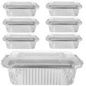 20 buc. Tigaie pentru prăjituri, friteuze cu aer, cutie de ambalare, tigăi din folie de aluminiu, pentru plăcinte, oale comerciale de unică folosință, cutii pentru coacere, argintii mici