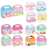12 buc./lot cutie de bomboane pentru desert cutie de cadou pentru acadele, gogoașă/înghețată, cutie portabilă de biscuiți pentru Desse Summer Party Supplies