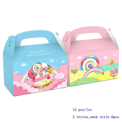 12 buc./lot cutie de bomboane pentru desert cutie de cadou pentru acadele, gogoașă/înghețată, cutie portabilă de biscuiți pentru Desse Summer Party Supplies