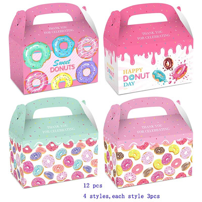 12 buc./lot cutie de bomboane pentru desert cutie de cadou pentru acadele, gogoașă/înghețată, cutie portabilă de biscuiți pentru Desse Summer Party Supplies