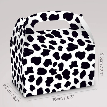 12 τεμ./παρτίδα Lovely cow box candy box box δώρου αγελάδα Φορητό κουτί μπισκότων για κοράκια με θέμα τα γενέθλια προμήθειες