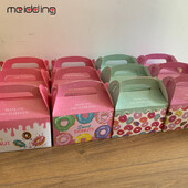 Cutie de bomboane de 12 buc. Cutii de papaer roz pentru gogoși Rechizite pentru petreceri Dulciuri Cadouri pentru copii Cutie pentru gogoși Saci pentru Baby Shower pentru fete Decor pentru petrecerea de naștere