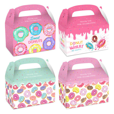 Cutie de bomboane de 12 buc. Cutii de papaer roz pentru gogoși Rechizite pentru petreceri Dulciuri Cadouri pentru copii Cutie pentru gogoși Saci pentru Baby Shower pentru fete Decor pentru petrecerea de naștere