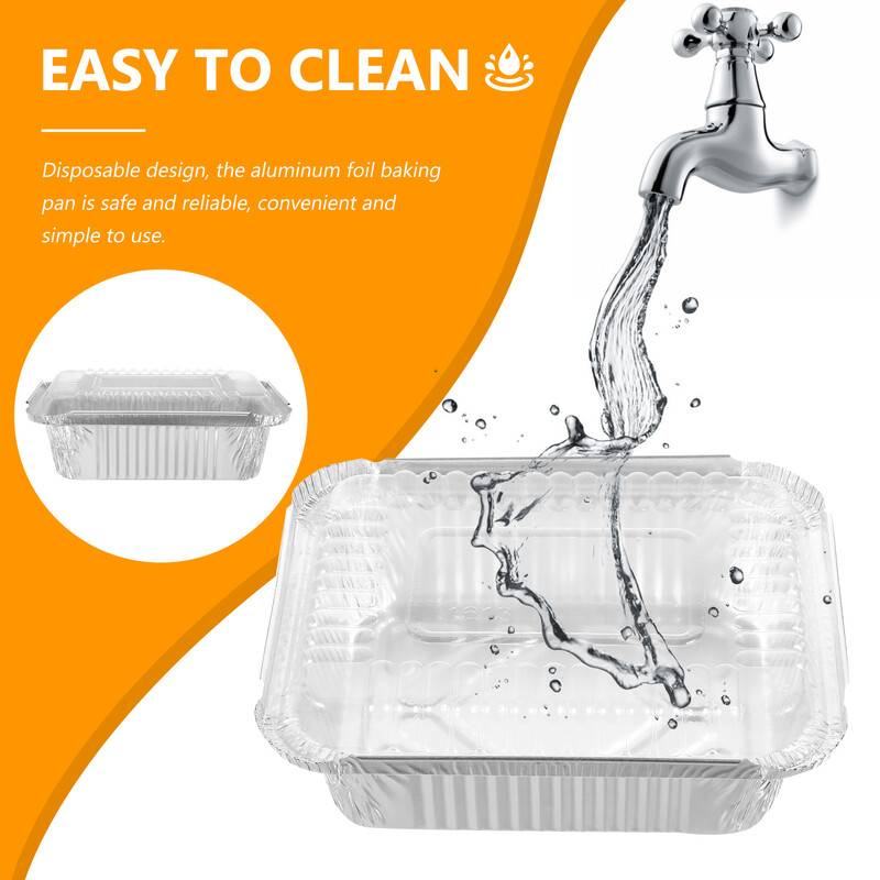 20 бр. Опаковъчна кутия Airfryer Тави за печене с капаци Контейнери за храна Подплата от алуминиево фолио Тави за готвене на торта