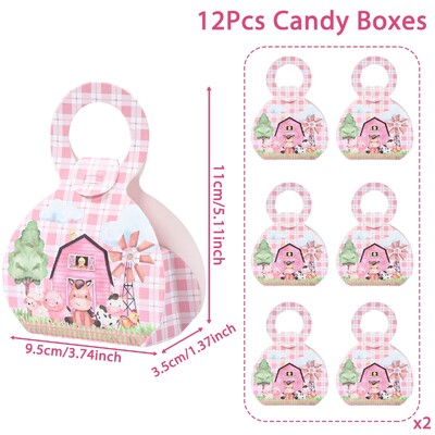 Cutie de bomboane de fermă Cutie cadou de vacă de fermă Rechizite pentru petreceri de aniversare Fructe Favoruri Geantă Cutie de prăjituri pentru biscuiți Decoratiuni de petrecere pentru Baby Shower