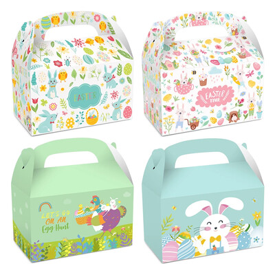 12 bucăți/lot cutie de bomboane cu iepuraș de Paște cutie de cadou portocaliu/cutie de biscuiți pentru absolvenți pentru petrecere de aniversare, decor de absolvire