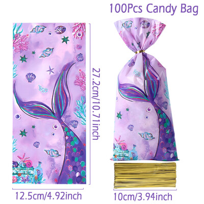 Saci de bomboane cu coadă de sirenă, pungă de ambalare pentru cadou, decorațiuni pentru petrecerea de aniversare a sirenei, pentru copii, fete, pentru baby shower, pentru petreceri de nuntă