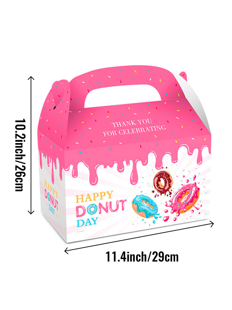 12 PCS Donut Party Bags Donut Party Bags For Kids Birthday Donut Party Favor Box Donut Goodie Bags Sweet Donut Party Supplies