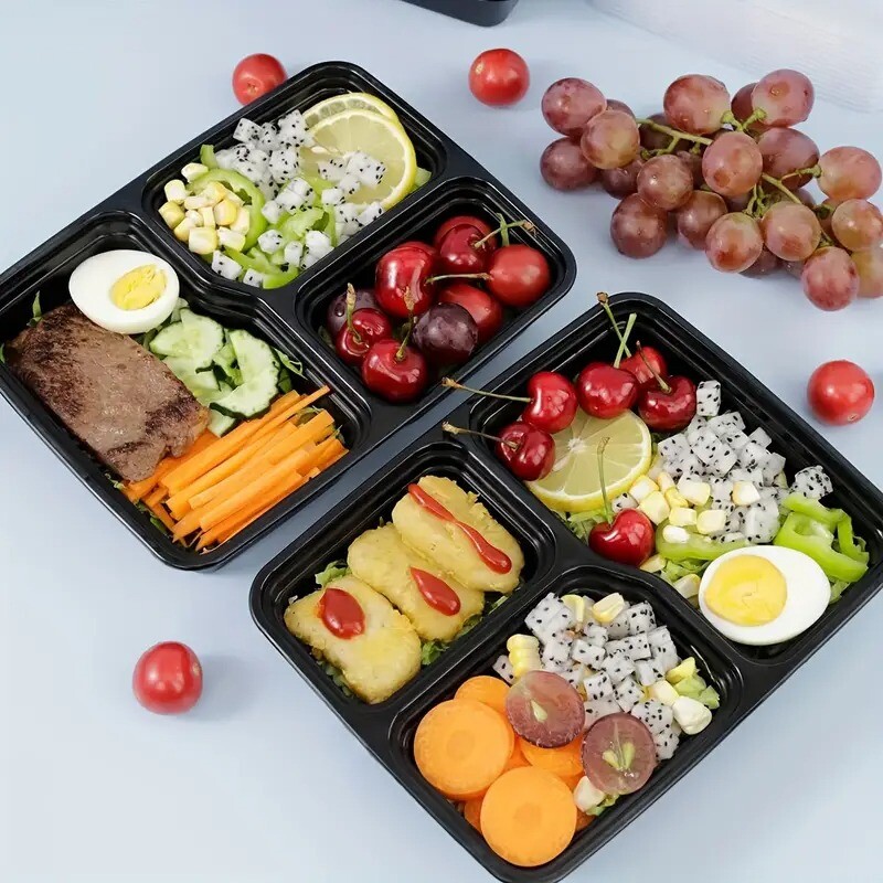 Контейнер за храна за еднократна употреба Кухня Ресторант Хладилник Кутия за съхранение Плодова салата Сандвич Снек Кутия за обяд за вкъщи с капак