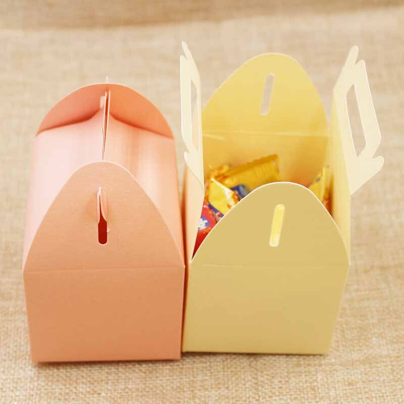 Направи си сам подаръчна кутия за празна хартия. Разноцветни бонбони/сватбена услуга. Кутия за подаръци. Kraft/розово/лилаво. Кутия за подаръчен пакет 10 бр.