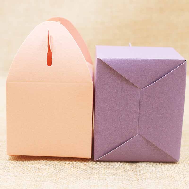 Направи си сам подаръчна кутия за празна хартия. Разноцветни бонбони/сватбена услуга. Кутия за подаръци. Kraft/розово/лилаво. Кутия за подаръчен пакет 10 бр.
