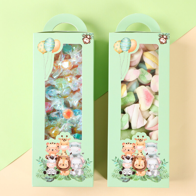 Jungle Animal Candy Box Jungle Safari Happy 1st Birthday Party Decorations Детски сувенири Правоъгълна подаръчна кутия Консумативи за Baby Shower