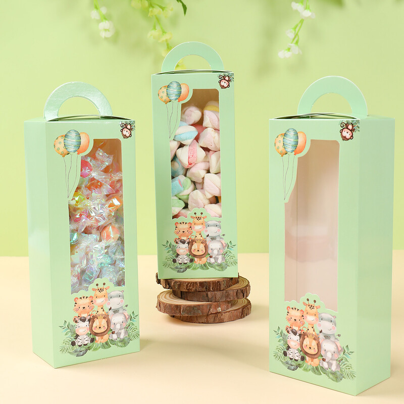 Jungle Animal Candy Box Jungle Safari Happy 1st Birthday Party Decorations Детски сувенири Правоъгълна подаръчна кутия Консумативи за Baby Shower