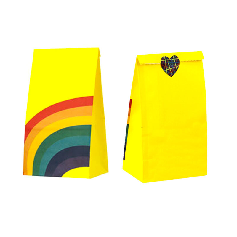 40 бр./лот крафт хартиени дъгови торбички за храна, лакомство за детски рожден ден, маслоустойчиви сладкиши, бисквитени торбички, консумативи за коледно парти