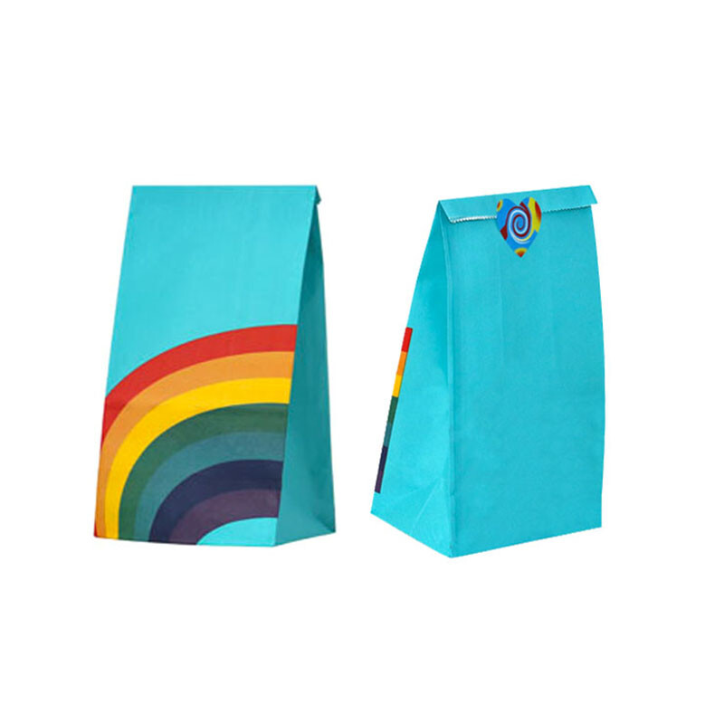 40 бр./лот крафт хартиени дъгови торбички за храна, лакомство за детски рожден ден, маслоустойчиви сладкиши, бисквитени торбички, консумативи за коледно парти