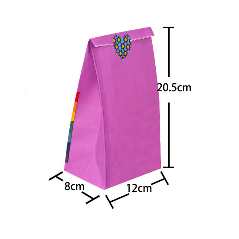 40 бр./лот крафт хартиени дъгови торбички за храна, лакомство за детски рожден ден, маслоустойчиви сладкиши, бисквитени торбички, консумативи за коледно парти